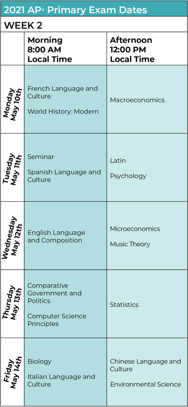 2021 AP Exam Dates Marco Learning