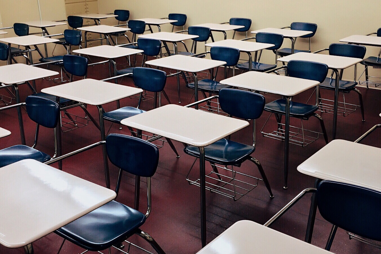 : An empty classroom in a New York Public School.